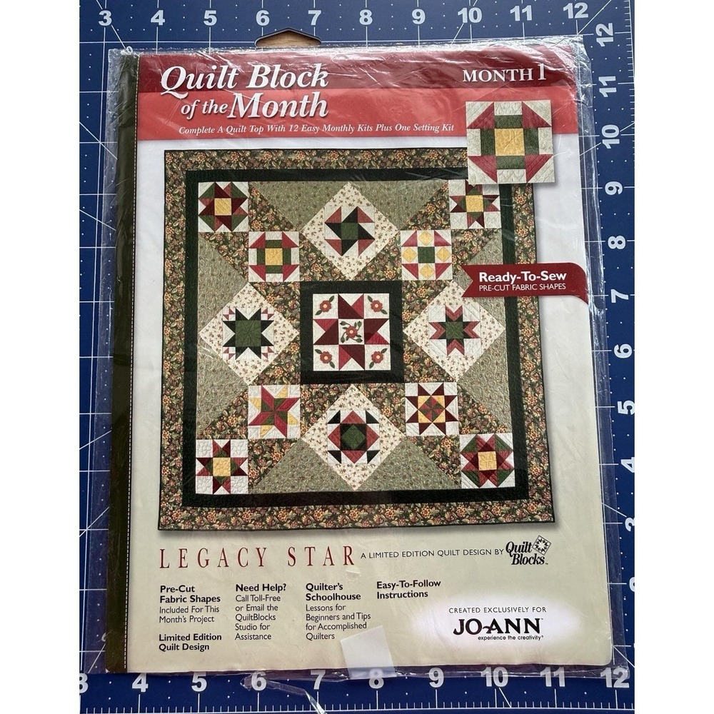 Joann Quilt BOM Legacy Star Limited Edition Month 1 ~ LOVE KNOT *New Open Pkg*